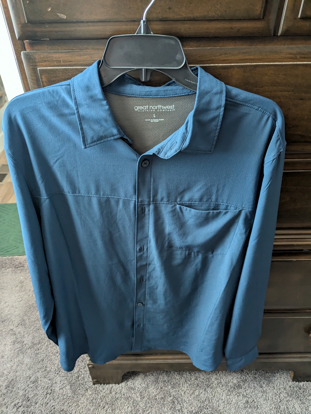 Great Northwest Clothing Company Teal-Blue Lightweight Button-Up Shirt Jacket